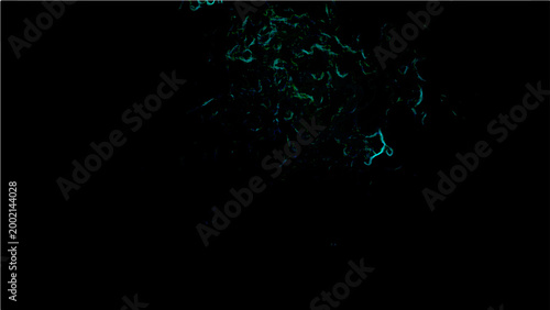 Foto Abstract Vector teal patterns against black background, dark, with neon glow and ethereal energy creating depth