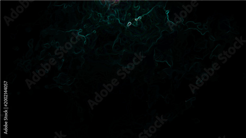 Abstract Vector wispy teal smoke or cloud texture isolated on black background evoking mystery, obscurity and ethereal concept.