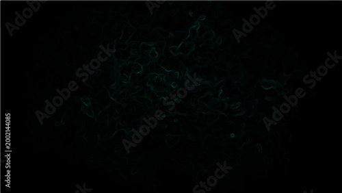 Abstract Vector dark green fractal pattern, elegant curved line and glowing futuristic design in dark deep space with dynamic energy.