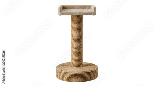 Cat scratching post tower isolated on white background
