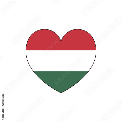 Free Download The Hungarian flag is stylized in a heart shape symbolizing national love. - GFXLoad