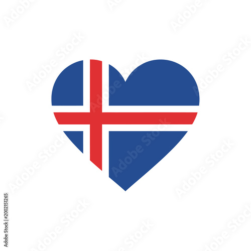 Free Download Icelandic flag designed as a heart shape symbolizing love and patriotism - GFXLoad