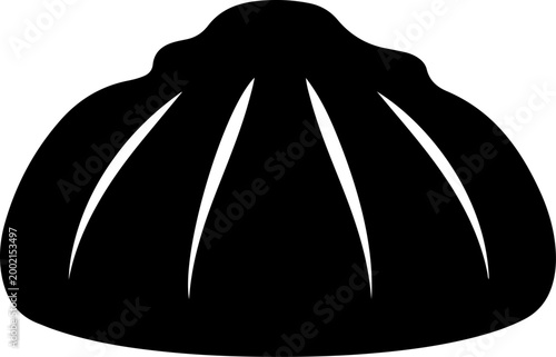 Black cloche hat, fashion illustration, vector silhouette, women's headwear