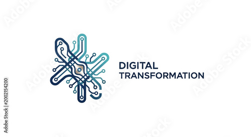 Bild auf Leinwand Digital transformation technology concept logo design.
