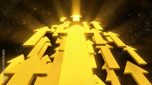 A striking visual of three golden arrows pointing upwards against a dark, textured background symbolizes growth, progress, and a positive trajectory.