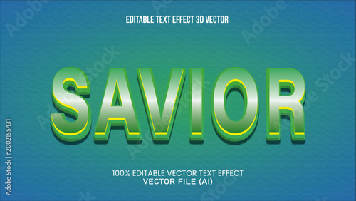 '' SAVIOR '' TEXT EFFECT 3D VECTOR FOR ALL YOUR NEEDS
