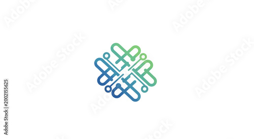 Slika na platnu A colorful logo with interconnected paper clips.