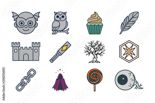 Title: Halloween Icon Bundle Clean Minimal Vector Set