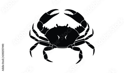 Black crab silhouette standing boldly