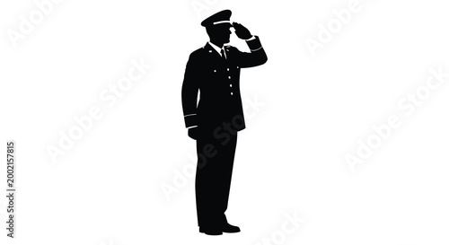 police officer saluting in uniform silhouette high quality professional detailed modern elegant stylish clean crisp vibrant colorful digital creative innovative contemporary