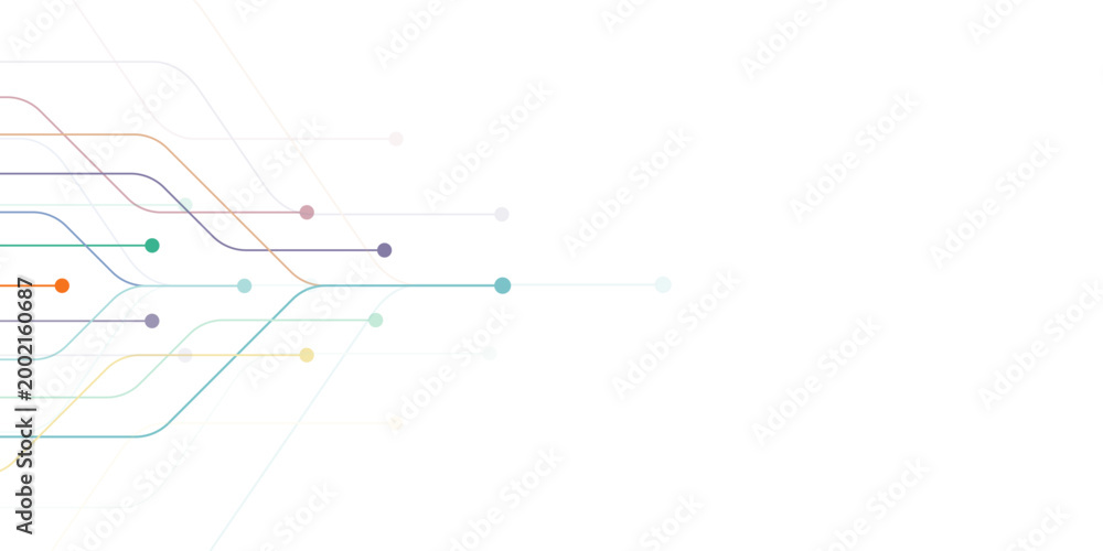 Fototapeta premium Abstract technology background with circuit lines, digital network connection vector, minimalist data flow pattern for corporate presentation