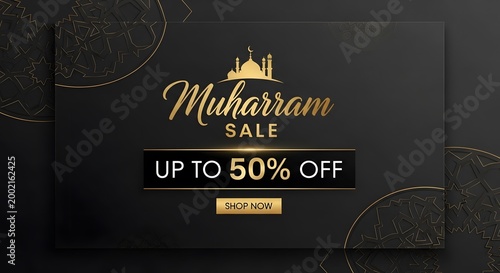 Muharram sale banner with up to 50 percent off