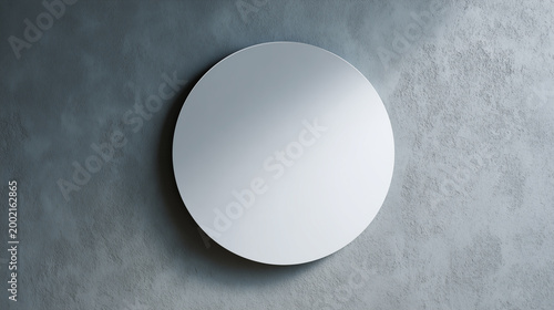 Plakat Modern round wall mirror on clean surface