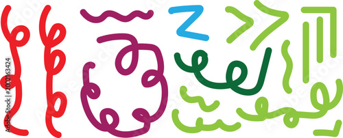 Colorful scribbles and abstract lines a whimsical artistic expression in bright hues