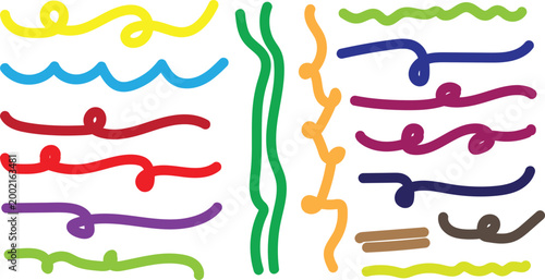 Colorful wavy lines and shapes an abstract artistic composition