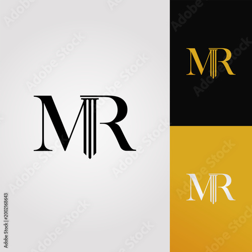 MR Monogram Letter Logo with Pilar