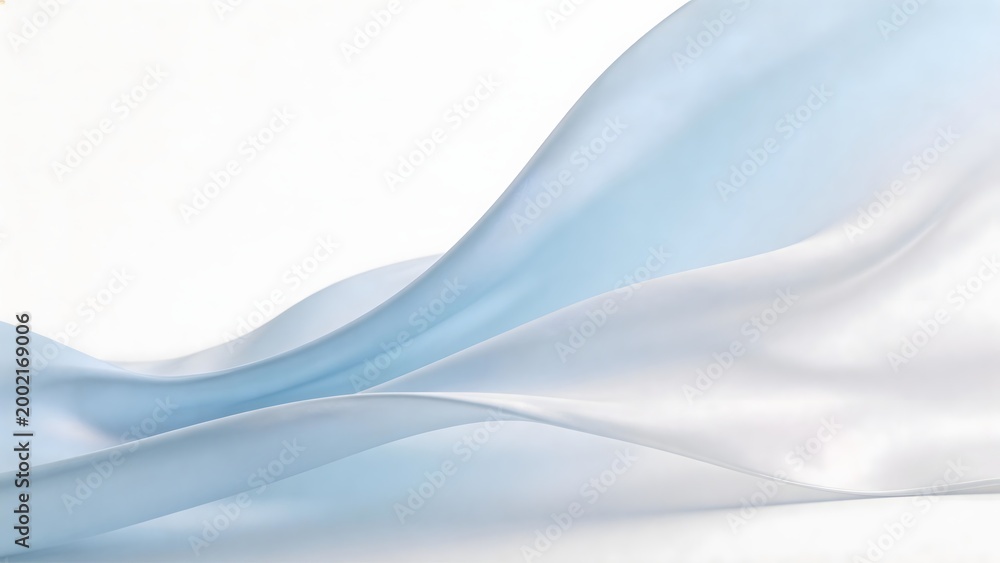 Fototapeta premium Flowing fabric in soft blue and white