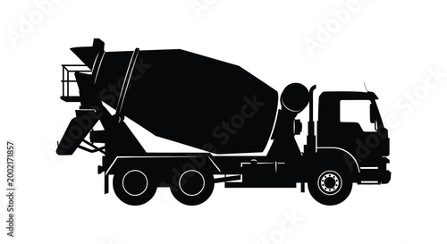 concrete mixer truck silhouette high quality professional detailed modern elegant stylish