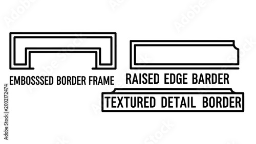 Collection of architectural frame and border detail icons with architectural embossed construction interior exterior decoration collection building renovation finishing architect structural