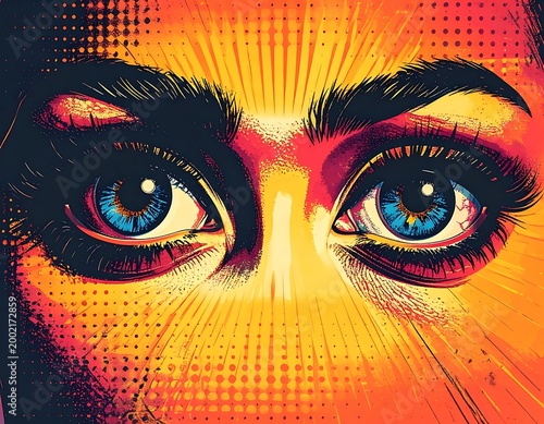 Intense stare, vibrant pop