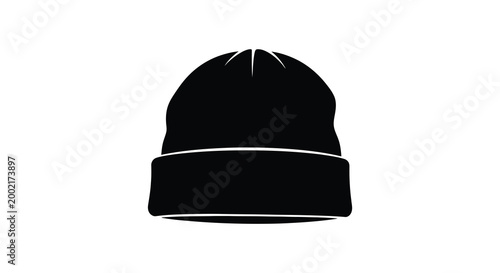 beanie hat silhouette on white background high quality professional detailed modern