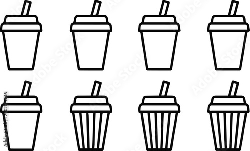 cup graphic set disposable drink cup packaging and branding mockup