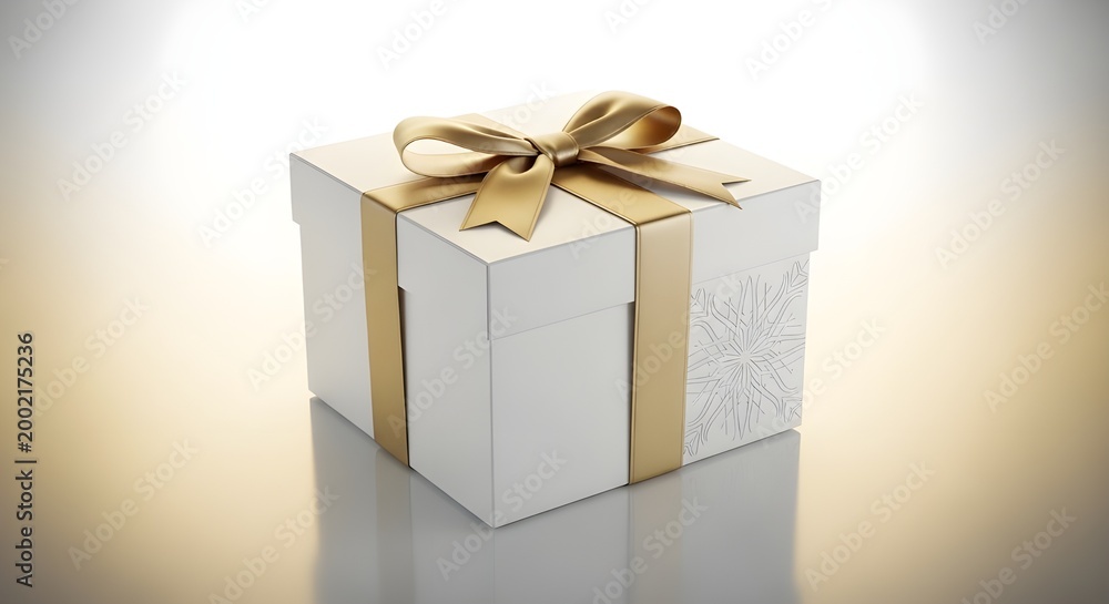 Fototapeta premium Eid Gift Box 3D Render Luxury Festive Packaging Isolated Clean Background 