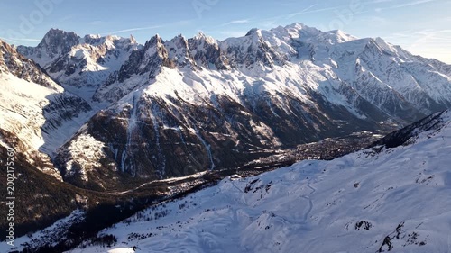 Chamonix France winter mountain valley landscape view