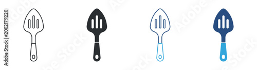Kitchen spatula icon set. cooking utensil tool symbol. food preparation and kitchen equipment concept. vector illustration.