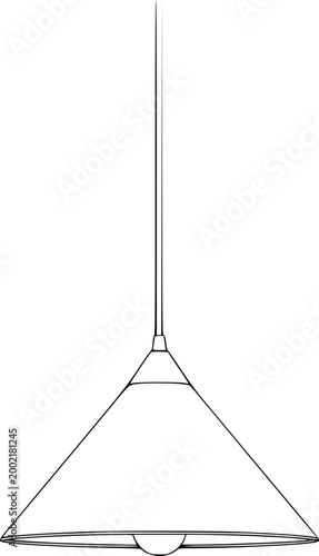 Simple line of a modern cone-shaped pendant light fixture