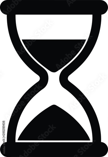 Hourglass silhouette vector art illustration and minimal black and white design