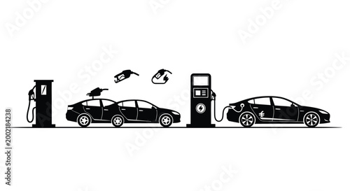 electric car charging station silhouette high quality professional detailed modern elegant