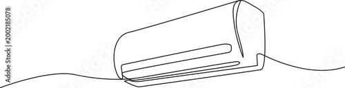 Modern air conditioner mounted on a wall Vector