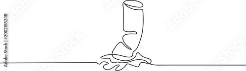 Person stepping in puddle with water splash Vector