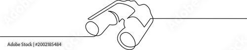 Hand holding a pair of binoculars Vector
