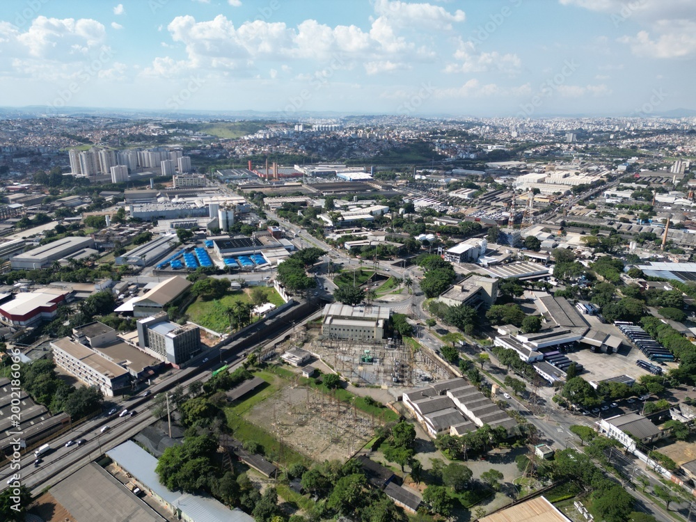 Fototapeta premium Imagens Aereas de Cidade Industrial Contagem Praça Central Cemig