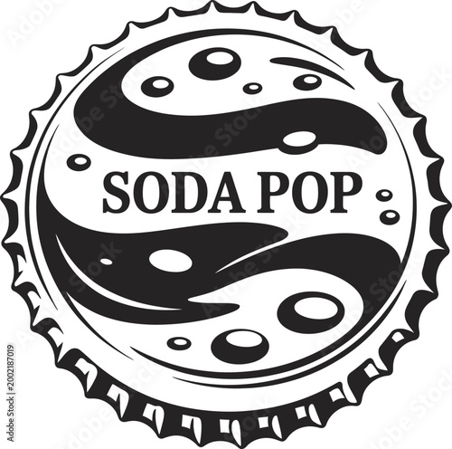 Vintage Style Soda Pop Bottle Cap Vector Illustration