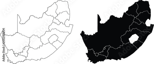 South africa map icons Vector