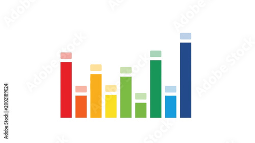 Colorful Bar Graph Illustration Showing Data Comparison and Statistical Visualization