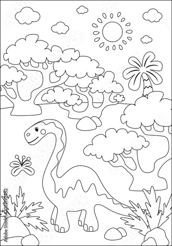 Coloring page for kids. Dinosaur