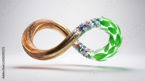 Conceptual 3D infinity symbol illustrating the cycle of sustainability and environmental transformation