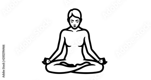 Woman meditating in lotus position