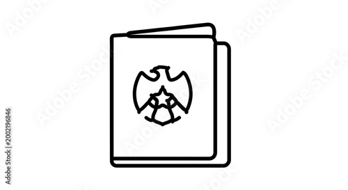 Passport icon, travel document symbol, vector illustration