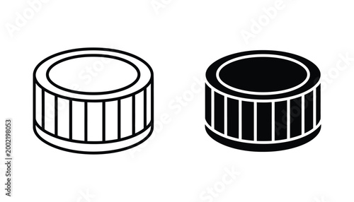 Air filter icon outline and solid fill silhouette isolated on white background simple vector graphic