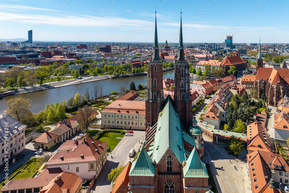 Fototapeta premium Ostrow Tumski in Wrocław, Poland