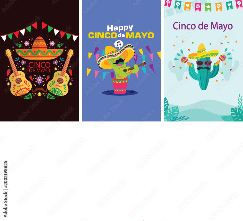 Naklejka premium Cinco de mayo celebrations vibrant graphics for mexican independence day festivities