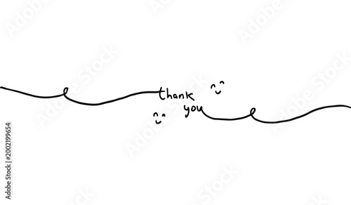Handcrafted “Thank you” Lettering Bold Organic Line Art in Black Ink
