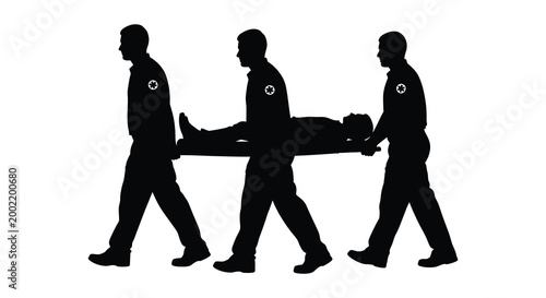paramedics carrying patient silhouette high quality professional detailed modern elegant stylish clean crisp vibrant colorful digital creative innovative contemporary premium stunning