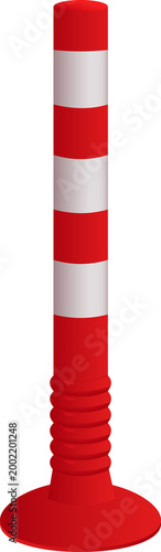red and white traffic cone..Traffic Safety Bollard Red White Road Post