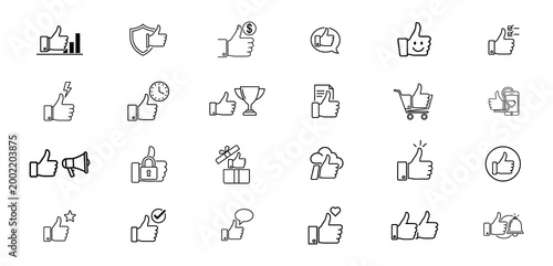 Collection of hand drawn icons representing various actions and objects